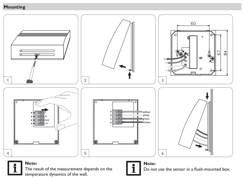 RESOL FRH humidity sensor mounting