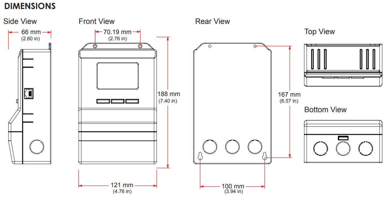 HBX ECO-0550 Dimensions