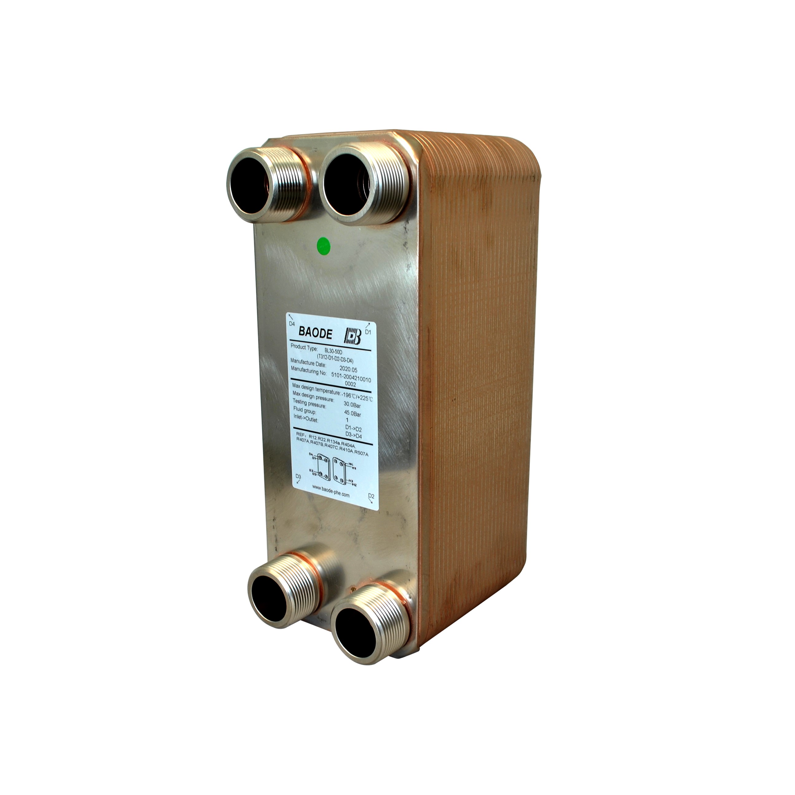 Baode BL26C Flat Plate Heat Exchanger 50 Plate