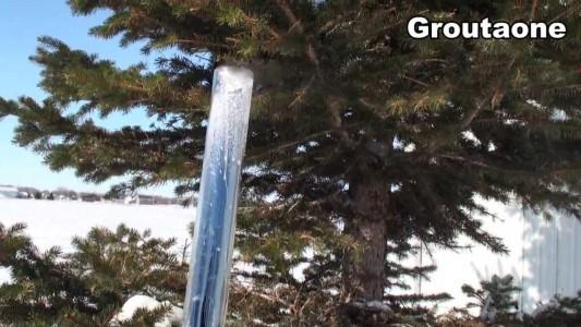 Solar vacuum tube Test in Cloudy winter day Solar vacuum tube Test in Cloudy winter day