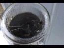 Solar vacuum tube boiling water in Winter