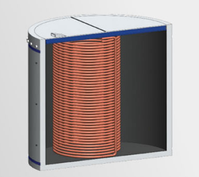 commercial storage with internal heat exchanger