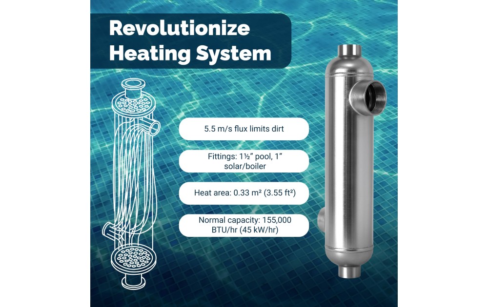 BluePool ST45S Heat Exchanger Stainless Steel 155k